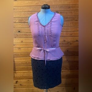 Ann Taylor Frilly pink top